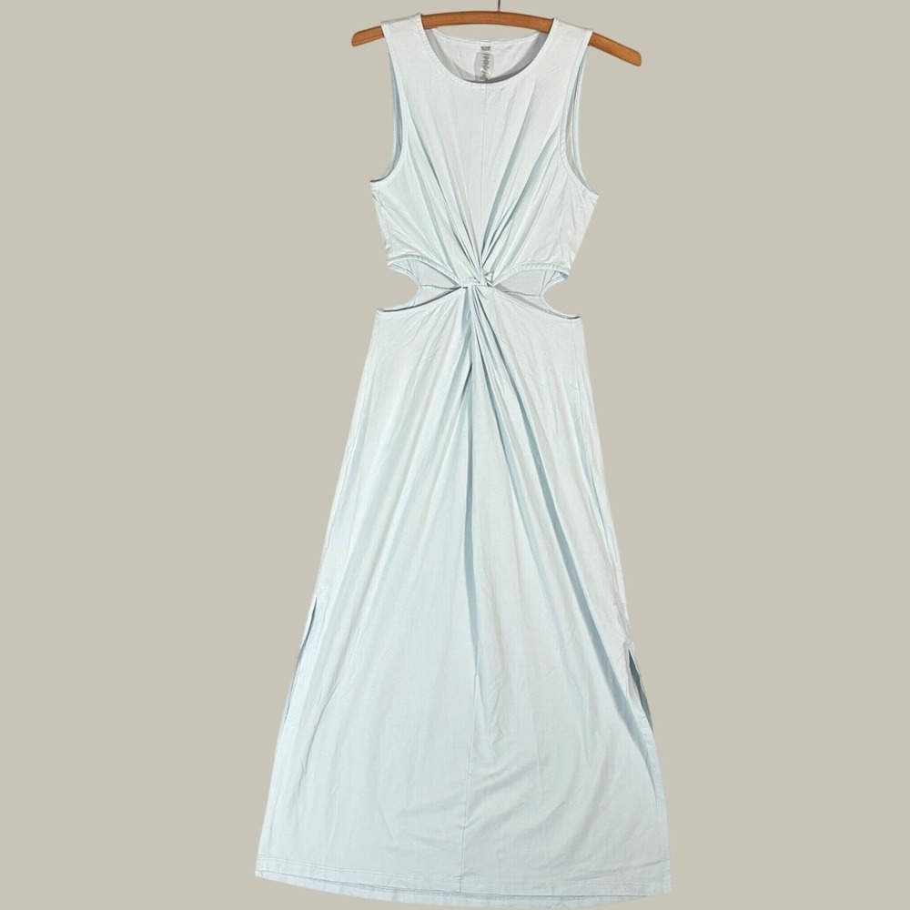 Beyond‎ Yoga Around The World Front Twist Dress Pale Blue XS Lyocell Stretch